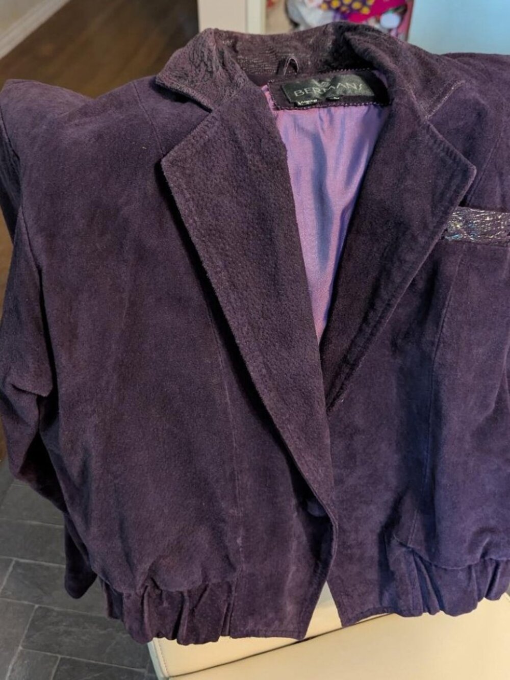 Bermans suede purple jacket size L